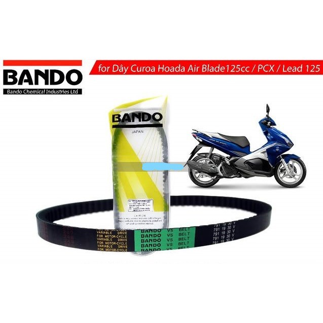 Dây curoa Bando PCX AirBlade 125 SH Mode Lead 125 Click 125, Vario AB Air Blade mới (cu roa, dây đai Ab125 chính hãng)