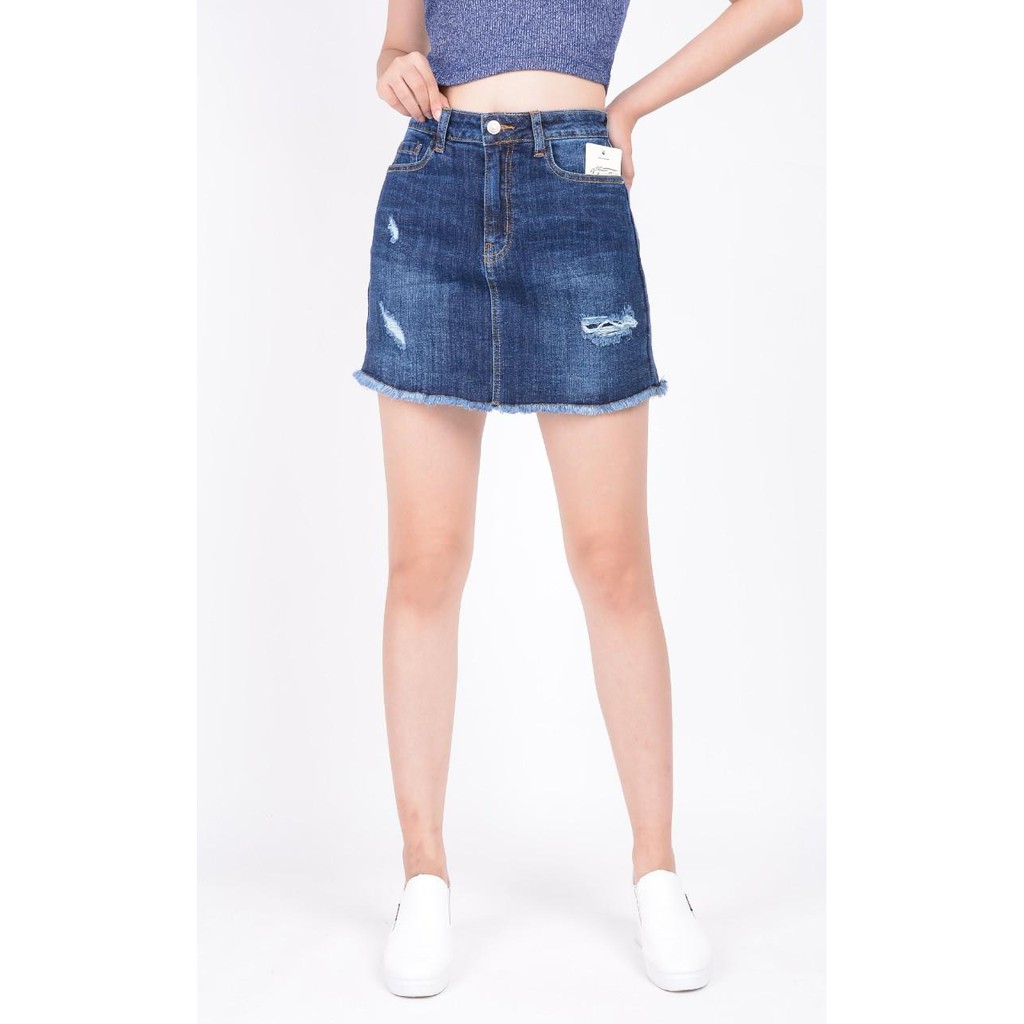 Chân váy jean nữ có quần bên trong đẹp lưng cao cạp cao rách nhẹ gấu tua rua hàng hiệu cao cấp mã 404 VANIZEN | BigBuy360 - bigbuy360.vn