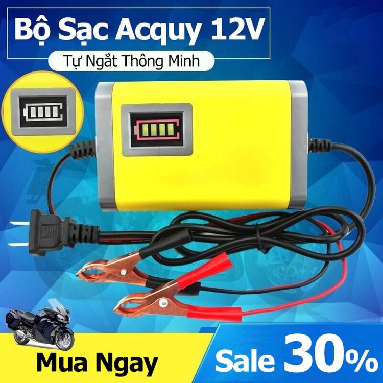 Bộ Sạc Bình Acquy Thông Minh Wea 4.0 Việt Nam- Sạc Điện Cho Ắc Quy Xe Máy, Xe Đạp Điện, Xe Máy Điện,... - Công Suất 12V