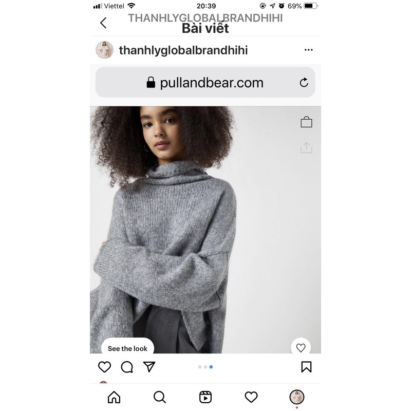 Áo len cổ lọ Pull&bear