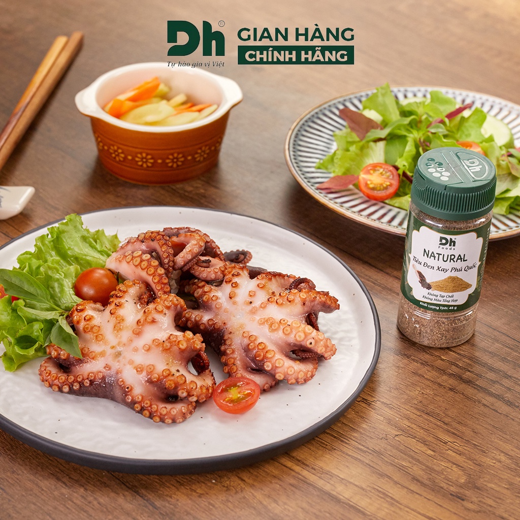 Tiêu đen xay Phú Quốc Natural DH Foods chế biến món ăn 45gr/80gr
