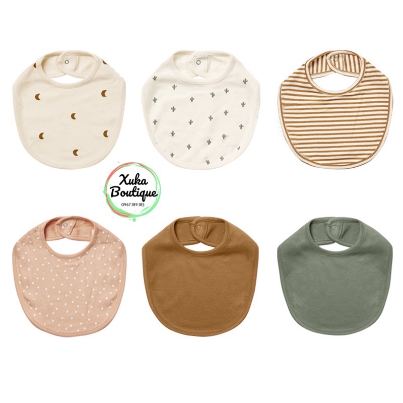 Yếm cotton hai lớp cho bé, yếm sơ sinh, yếm bé trai bé gái, khăn thấm nước dãi, sữa chống bẩn cho bé [HayeBeva]