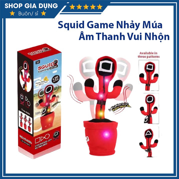 ❤️Squid Game❤️ Xương Rồng Nhảy Múa Phiên Bản Squid Game Có Đèn Nhạc, Nhại Giọng Siêu Hot