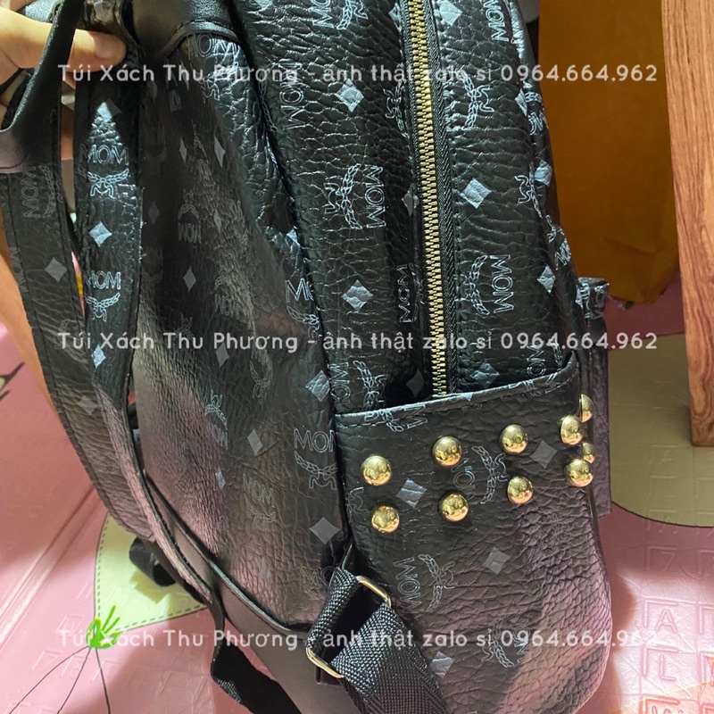 Balo MOM size 40 quai lót da đi chơi, đi học đựng vừa sách vở, A4, laptop dành cho cả nam và nữ