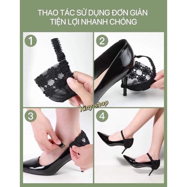 [MẪU MỚI] ÁO BỌC GIÀY CHỐNG TUỘT GÓT PHỐI REN CAO CẤP