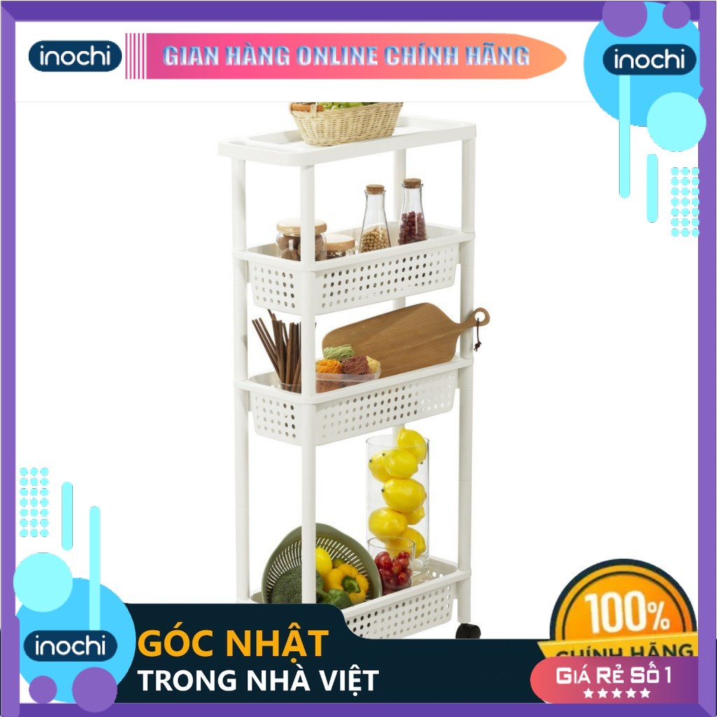 [HÀNG LOẠI 1]  Kệ Di Động TOKYO 4 tầng - giá sách di động Tokyo chuẩn Nhật K01