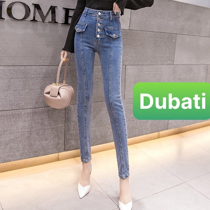 QUẦN JEAN NỮ LƯNG CAO CHẤT LIỆU ĐẸP 5 CÚC XANH NÂNG MÔNG CO GIÃN SANG CHẢNH- DB 1060- DUBATI FASHION