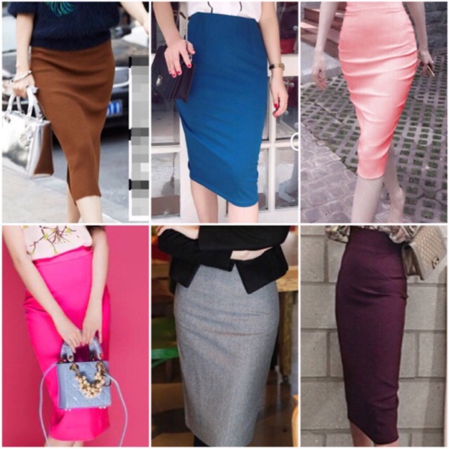 Chân váy bút chì màu (full màu)