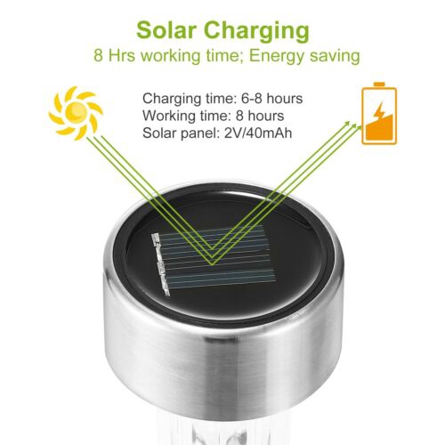 1 Pcs Stainless Steel Led Solar Lawn Light Outdoor Solar Power Decking light Waterproof Garden Landscape Lawn Lamp