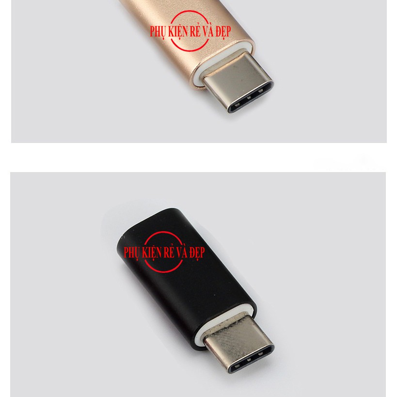 Combo 2 đầu chuyển đổi từ Lightning sang Type C và Lightning sang Micro USB