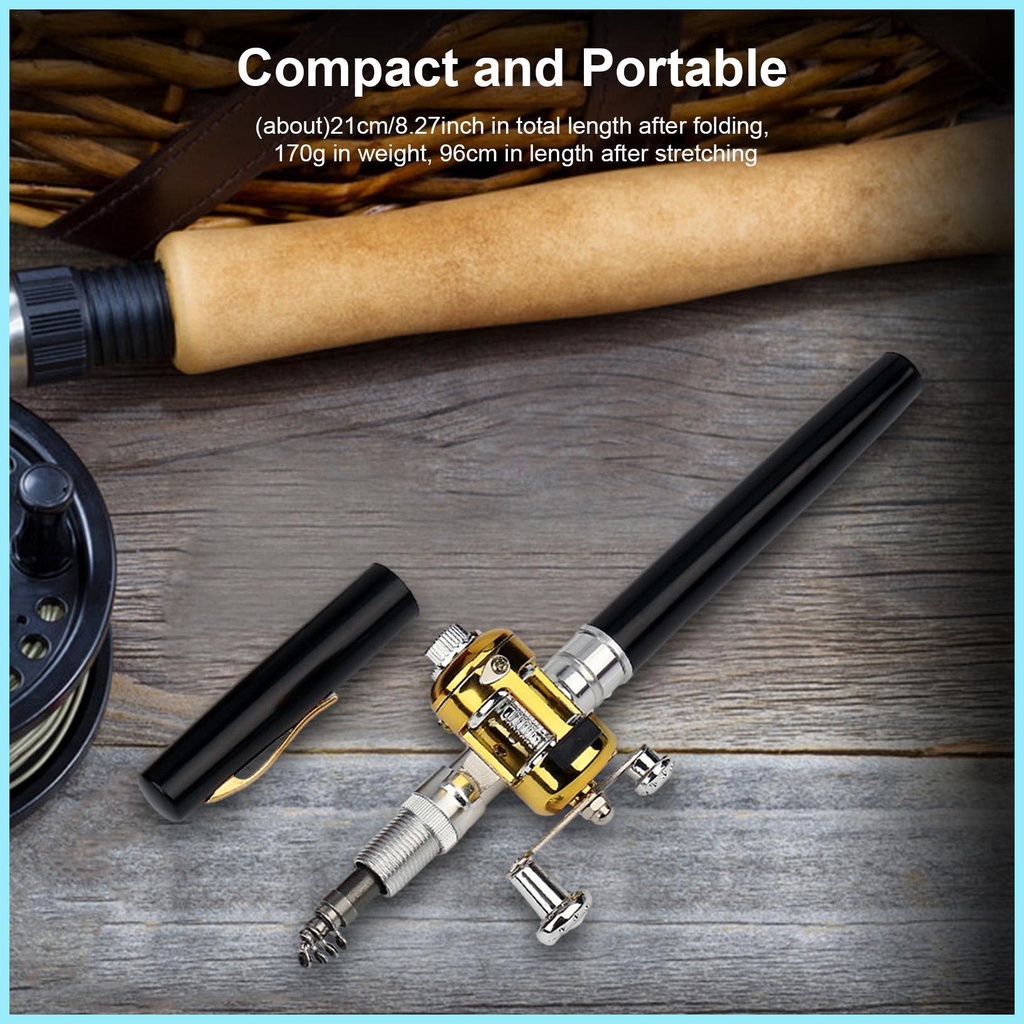 Bộ Cần Câu Cá Mini Hình Cây Bút Bỏ Túi Siêu Bền Tiện Dụng