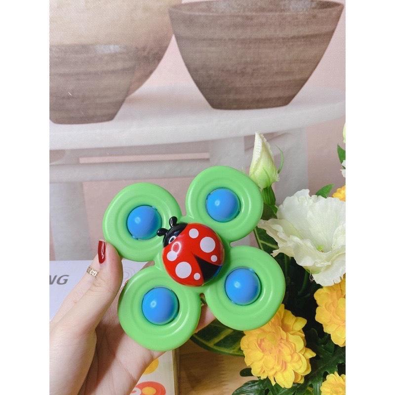 Sét 3 con quay dán tường hít chân không spinneR_Đồ chơi con quay cho bé hình côn trùng vui nhộn