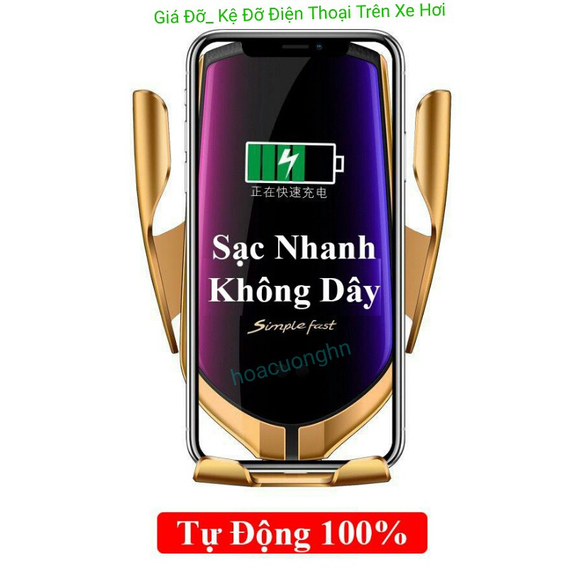 Gía đỡ _ kệ đỡ _ kẹp điện thoại _ sạc nhanh không dây _ Cảm ứng tự động _ xe hơi ô tô oto