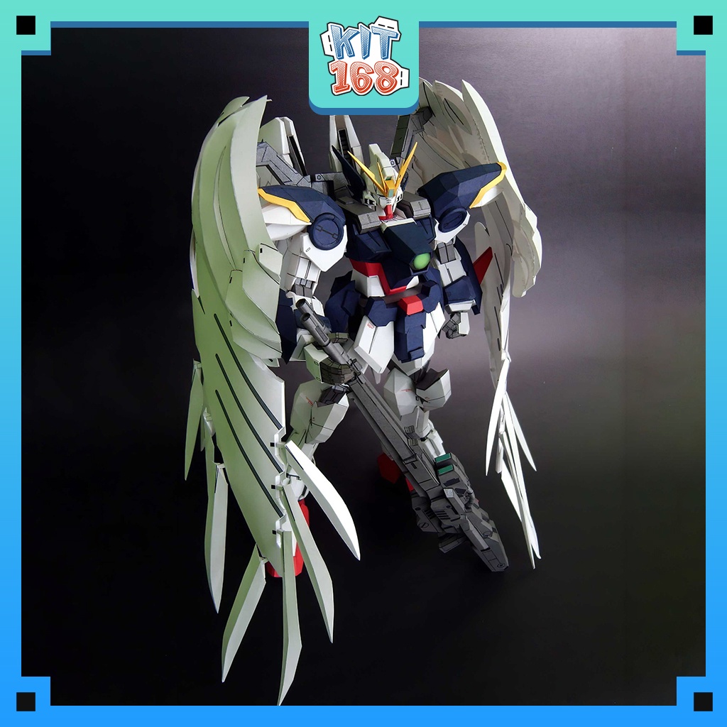 Mô hình giấy Anime Game Robot XXXG-00W0 Wing Gundam Zero Custom