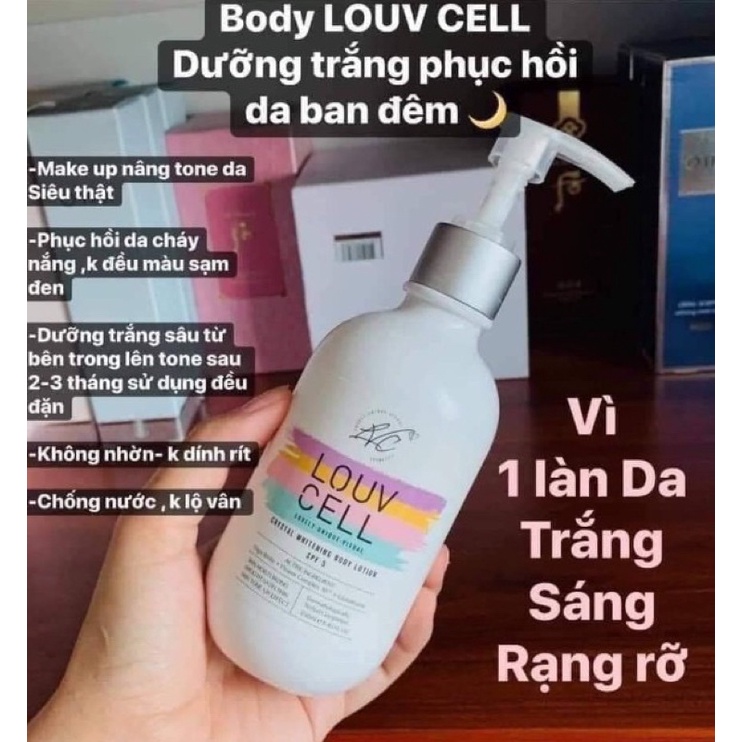 Kem dưỡng trắng body Louv Cell Hàn Quốc giảm thâm, giúp da đều màu chai 250ml - CO139