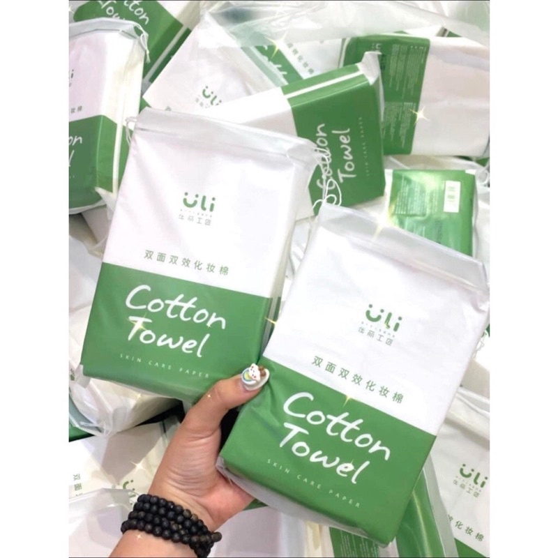 Bông Tẩy Trang 200 Miếng Uli Xanh Lá