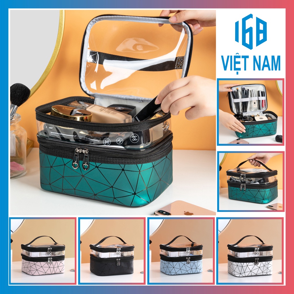Túi Đựng Mỹ Phẩm 2 Tầng Tiện Dụng Du Lịch Công Tác
