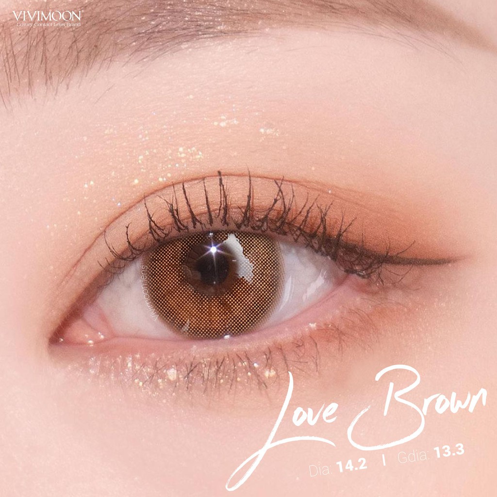 Lens Cận Cho Mắt Thở Màu Nâu Tây 3 Tháng Vivimoon Love Brown