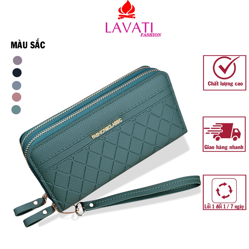 Ví Cầm Tay Nữ CLASSIC Khoá 2 Ngăn Rộng Kèm Nhiều Ngăn Tiện Dụng