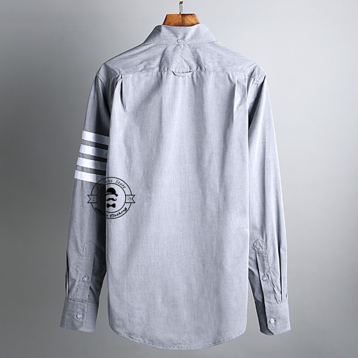 Sơ mi Thom Browne Ghi 4 Vạch