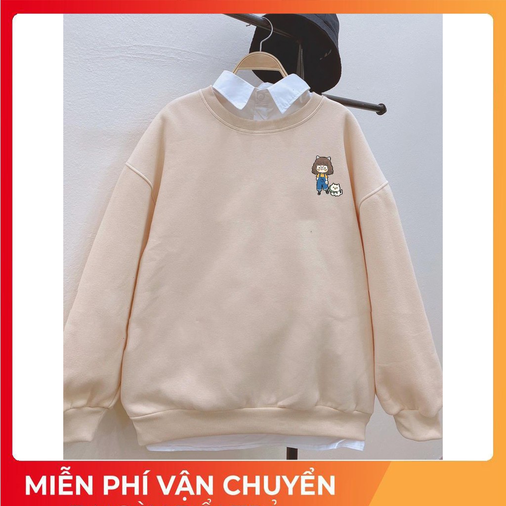 [FREESHIP 50K] Áo Sweater Cô Chủ và Cún Con form rộng, áo sweater Cô Chủ và Cún Con phong cách oversize unisex