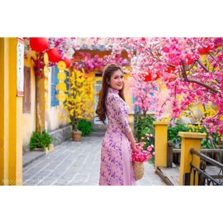 Áo dài 4 tà voan tơ, tà dài