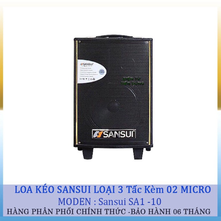 LOA KÉO KARAOKE SANSUI SA1-10 LOA KẸO KÉO BLUETOOTH KÈM 2 MICRO - DÒNG LOA KÉO KAY ♥️♥️