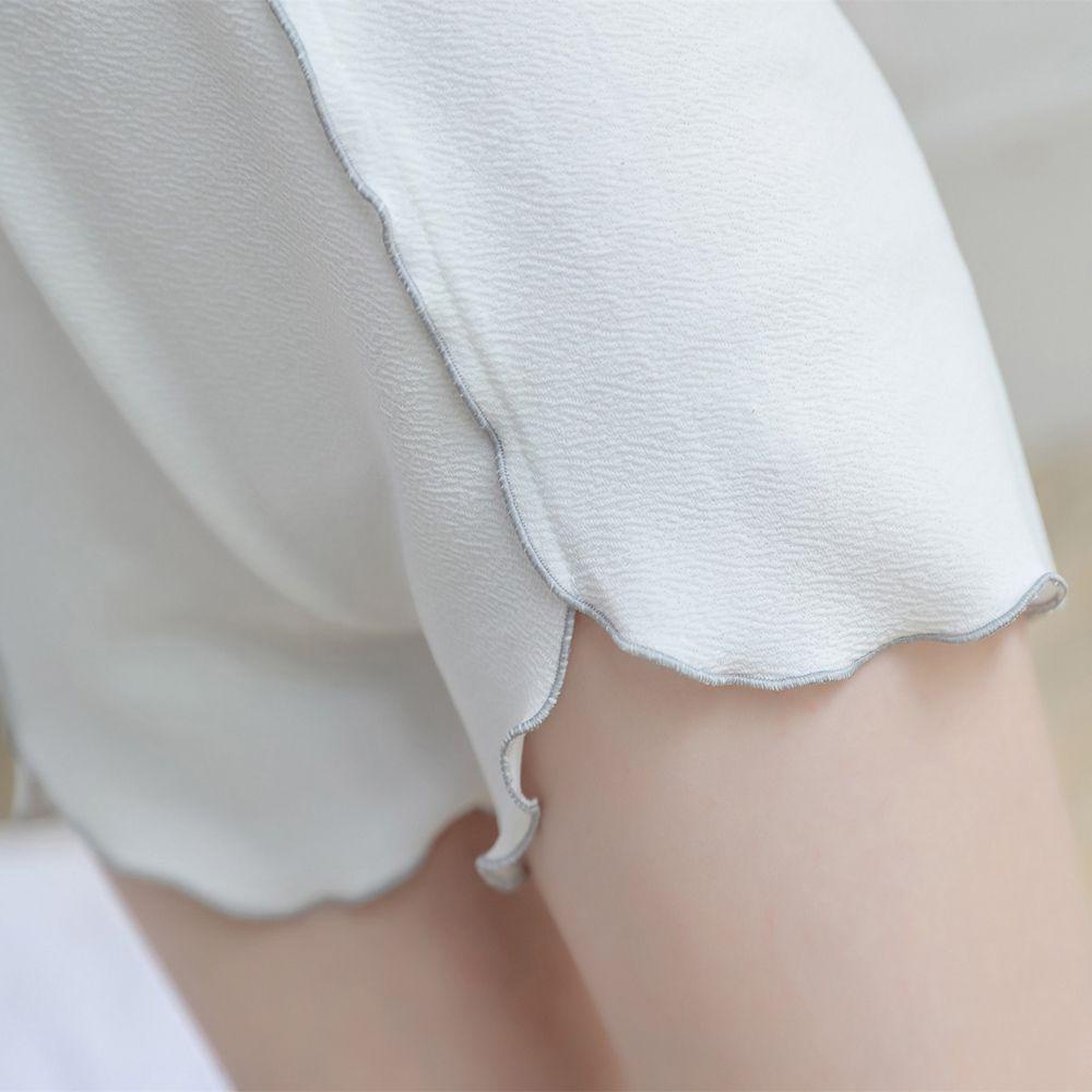 Lilyes Quần Lót Cotton Ngắn Lưng Giữa Cỡ Lớn Thoải Mái Màu Đất Viền Bèo Thoáng Khí Cho Nữ