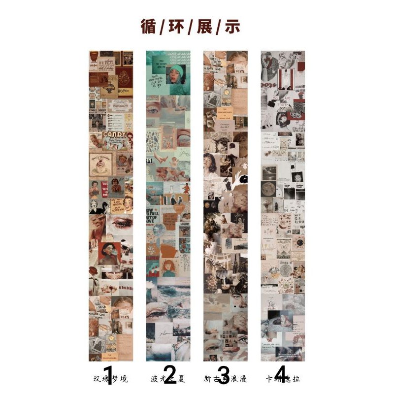 Dải nhãn dán sticker retro Tả Bí Lù Store