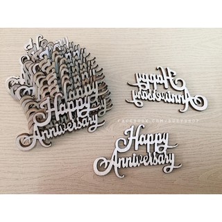 chữ HAPPY ANNIVERSARY bằng gỗ [trang trí thiệp, scrapbook, sổ tay]