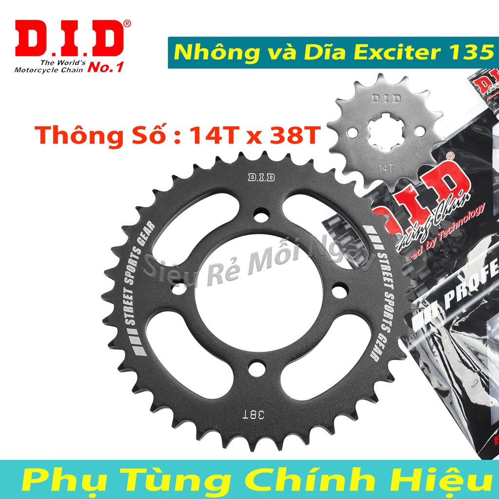 Nhông và Dĩa DID Exciter 135 ('11) 14T x 38T Thái Lan
