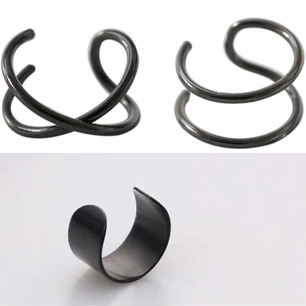 Set 3 kẹp tai titan cá tính siêu bền thép không cần xỏ lỗ