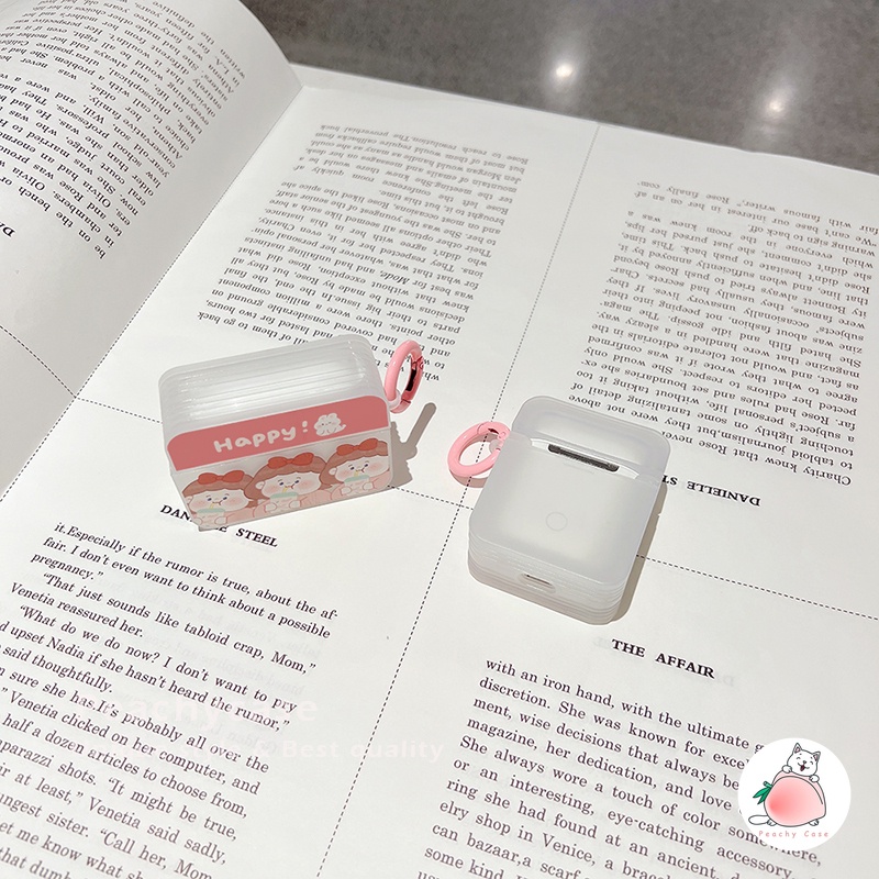 Vỏ Bảo Vệ Hộp Sạc Tai Nghe Airpods 1 2 Pro Air Pod 3 Không Dây Chống Thất Lạc Màu Hồng Họa Tiết Bé Gái / Thỏ Dễ Thương