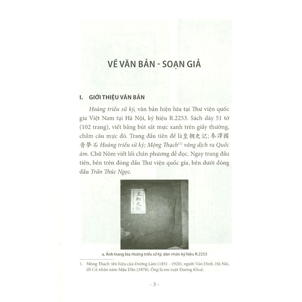 Sách - Hoàng Triều Sử Ký