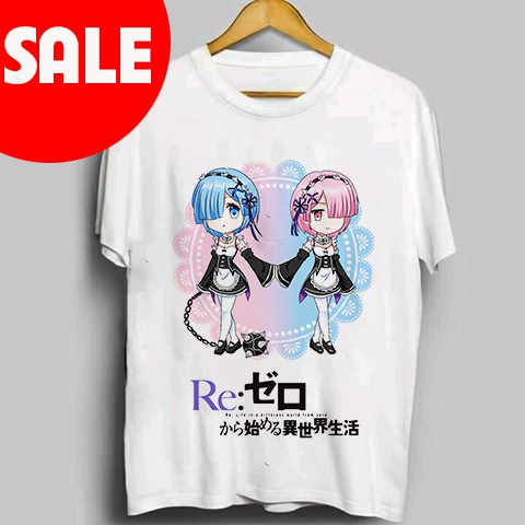 🔥HOT🔥 áo Re:zero in hình đẹp ⚡ FREESHIP ⚡Áo in hình Rem Ram đẹp giá rẻ thời trang nam nữ