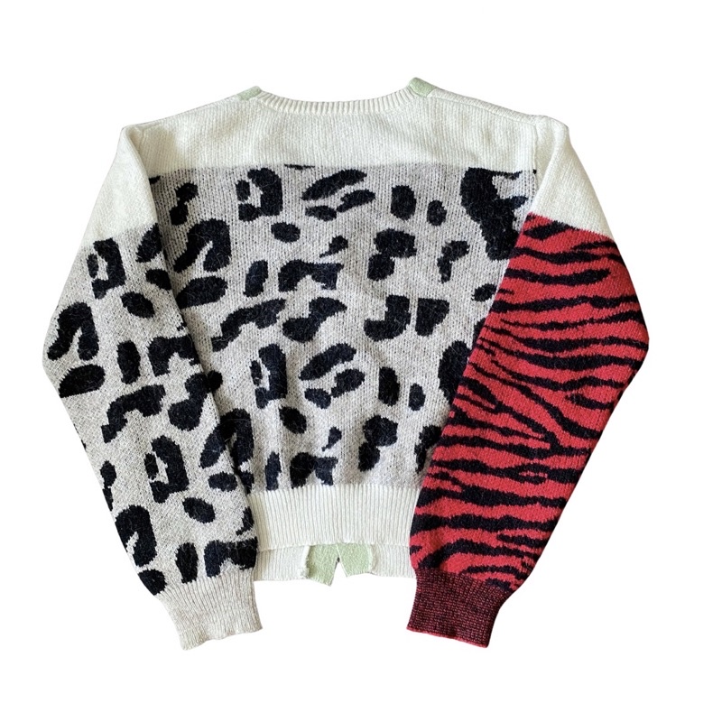 Áo cadigan hoạ tiết sọc beo 2hand