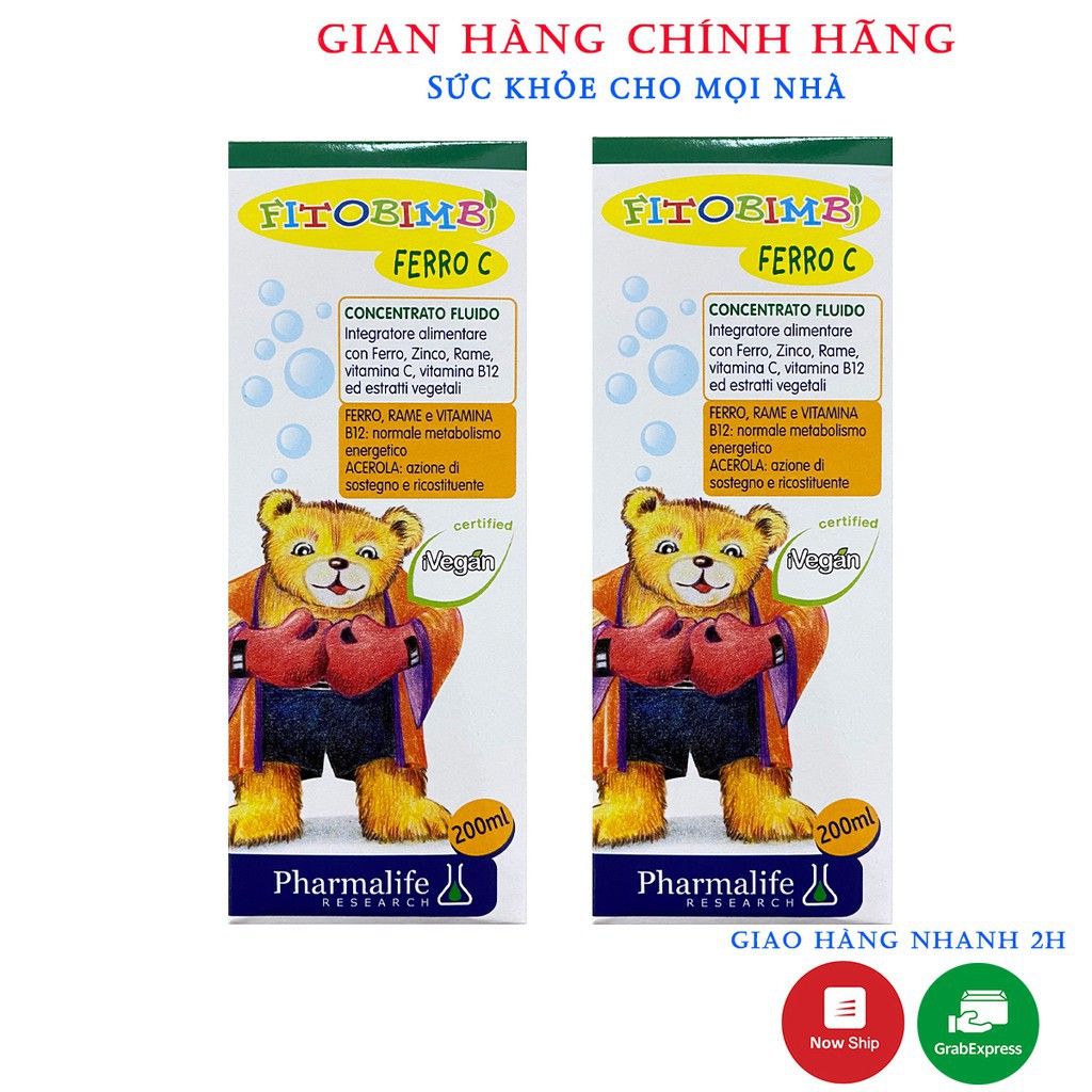 FitoBimbi Ferro C kẽm, sắt cho bé FitoBimbi FerroC Tăng Đề Kháng Cho Bé Chai 200ml