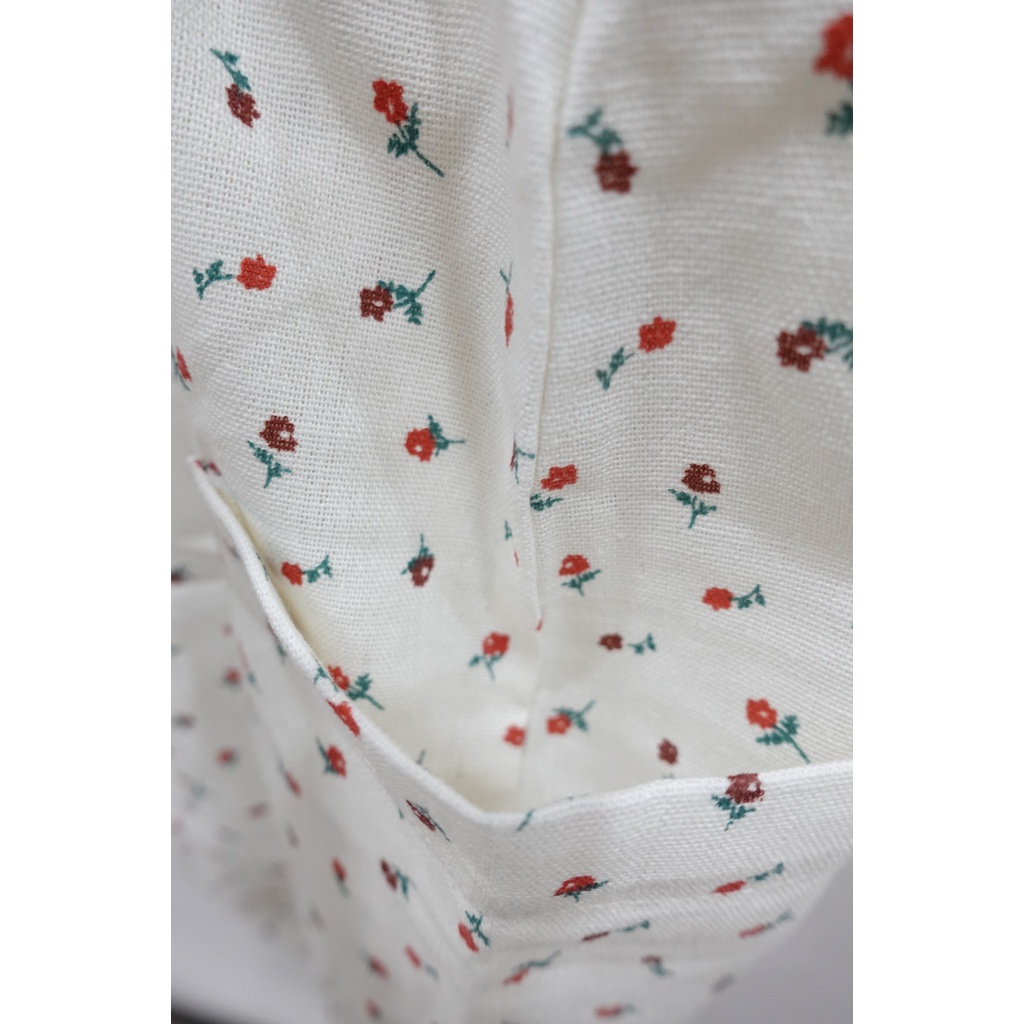 (Hàng thiết kế) Bộ yếm liền thân hoạ tiết hoa nhí đỏ nổi bật cho bé Rose Overalls_Haaro Babies