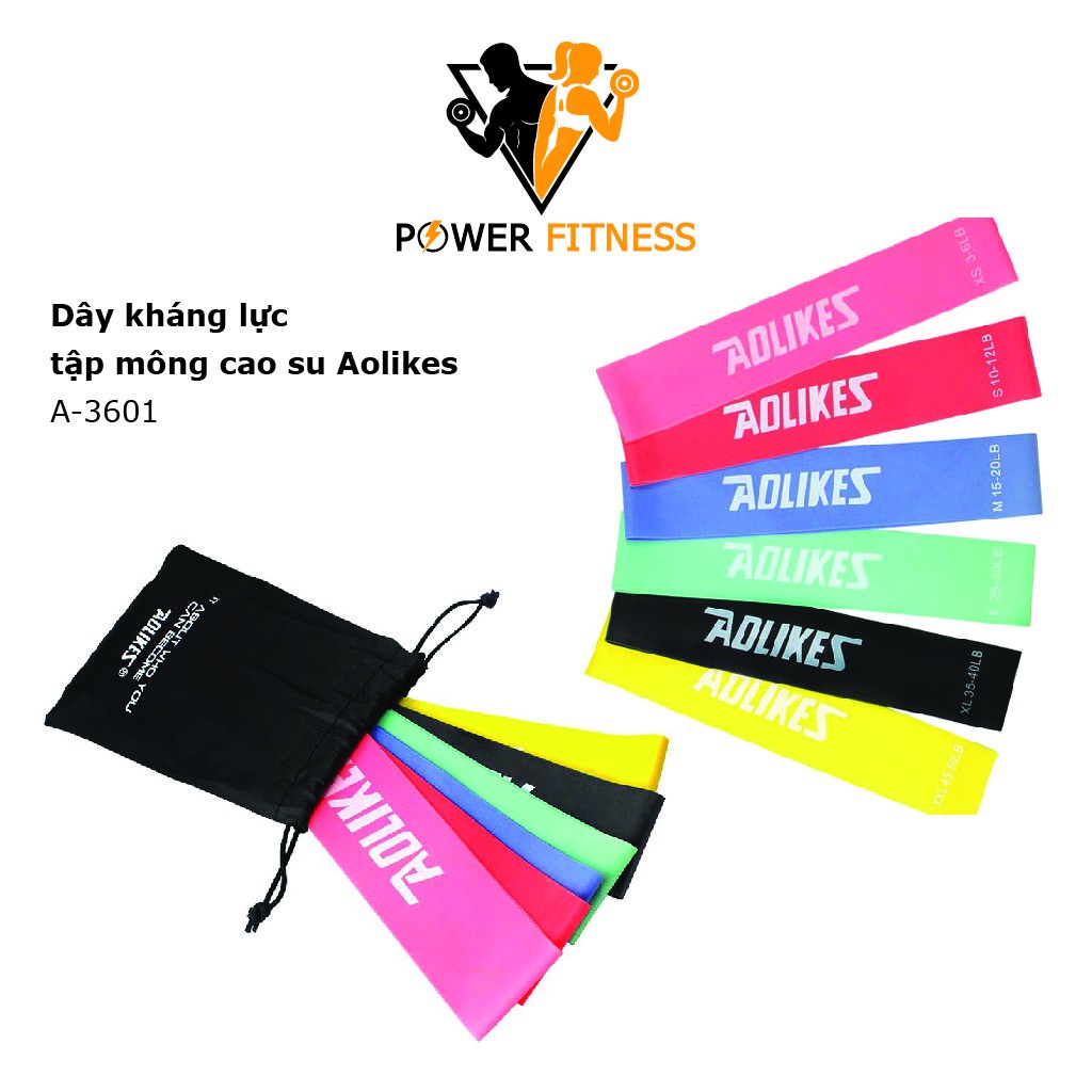 Dây miniband kháng lực tập gym tập mông chân aolikes Power Fitness A1002