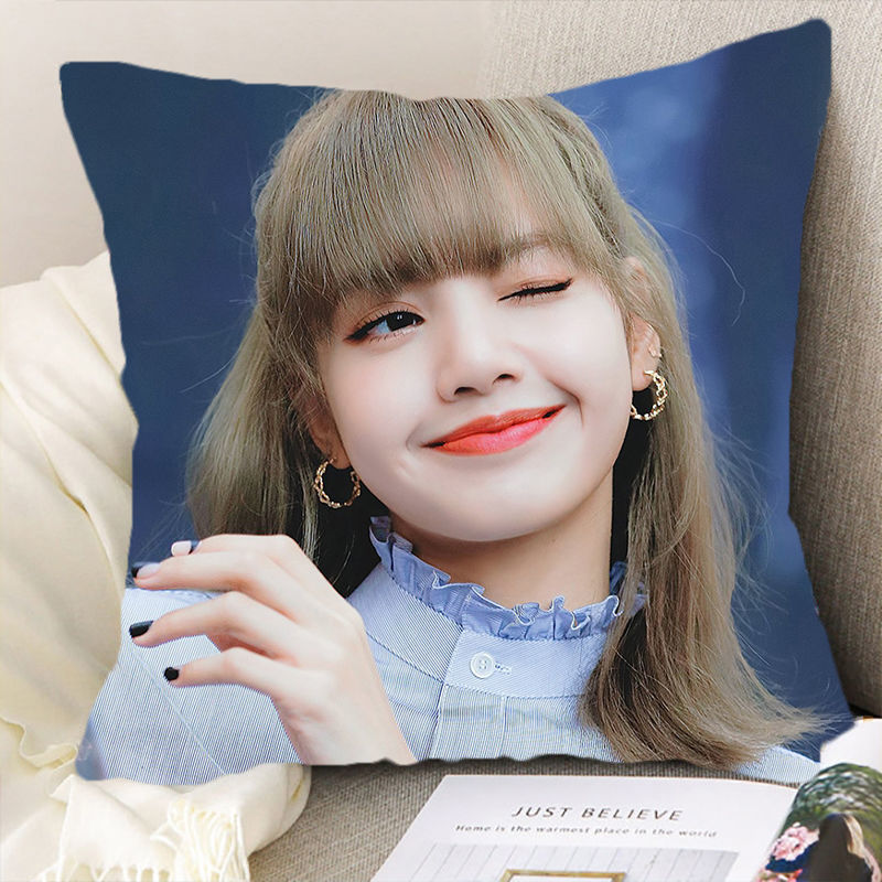 Gối in họa tiết Blackpink Lisa hai mặt dễ thương DIY