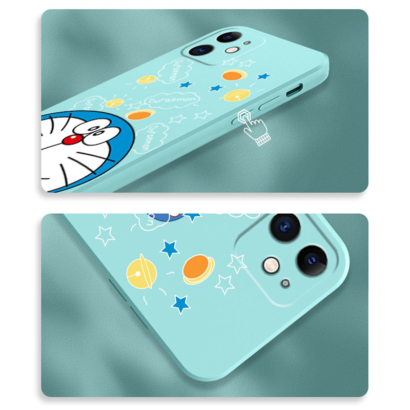 Ốp điện thoại silicon mềm in hoạt hình Doraemon đáng yêu có dây đeo cho iPhone 11 12 Pro Max | BigBuy360 - bigbuy360.vn