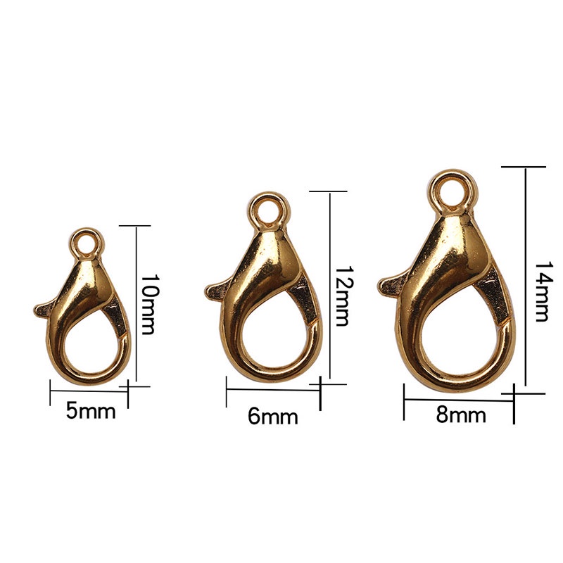 Set 10 móc khóa tôm hùm bằng thép không gỉ làm trang sức thủ công