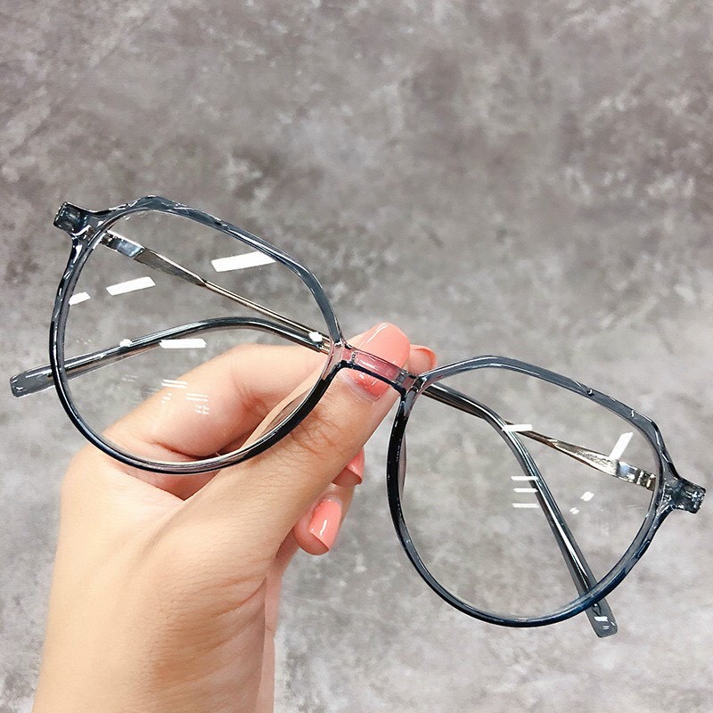 Kính giả cận thời trang nam nữ gọng đa giác mắt kính không độ chống tia UV phong cách Hàn Quốc đẹp giá rẻ HANASO 061