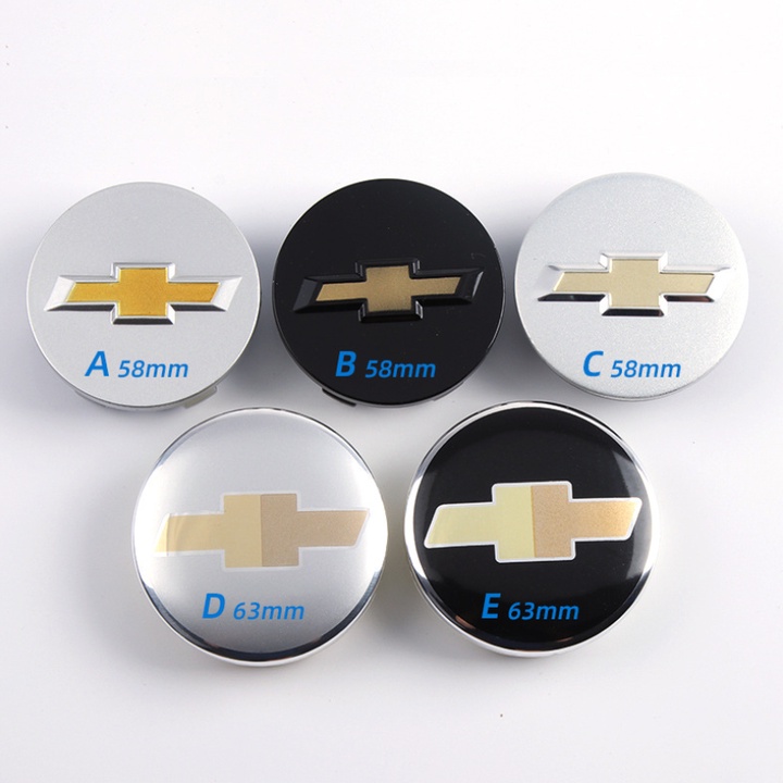 Logo chụp mâm, ốp vành la zăng bánh xe ô tô Chevrolet đường kính 58mm, chất liệu nhựa ABS cao cấp