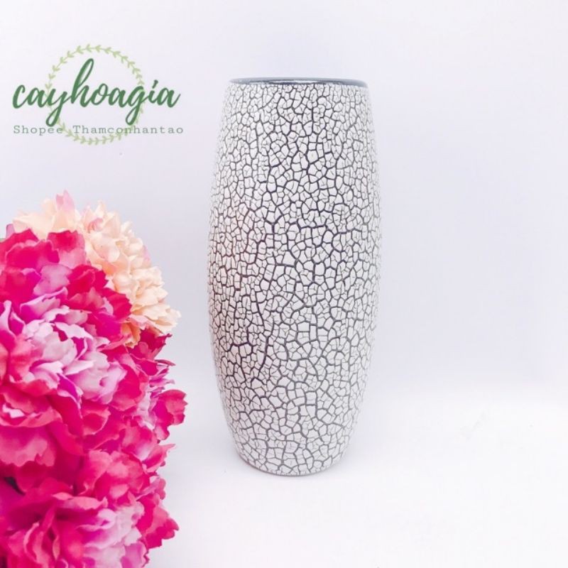 ) SALE ) Bình Cắm Hoa Gốm Sứ Rạn Đẹp Bát Tràng