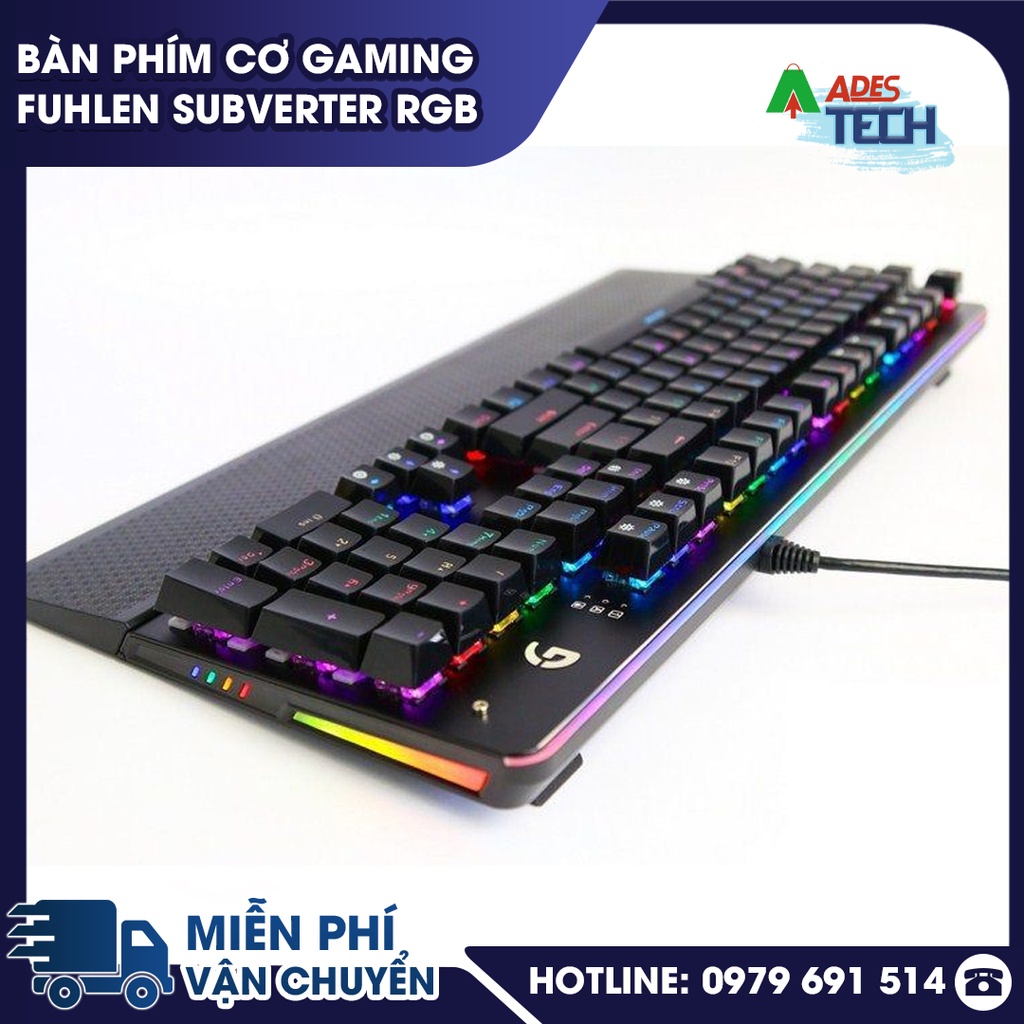Bàn phím cơ gaming Fuhlen Subverter RGB - BẢO HÀNH 24 THÁNG - Bàn phím cơ quang học đèn LED RGB