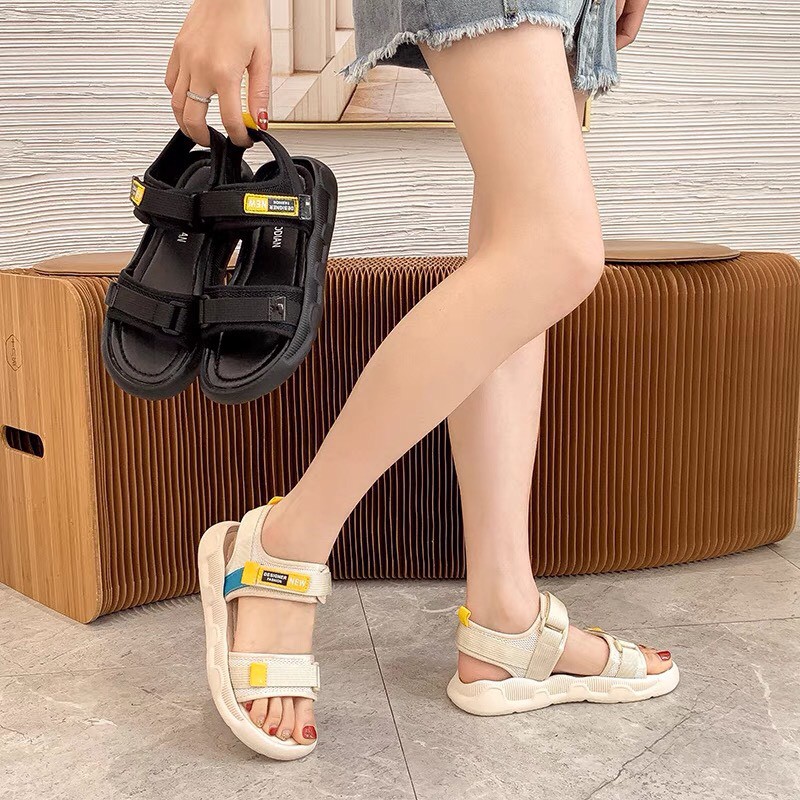 Hàng Mới Về-Sandal 2 quai dán dây vải đế cao su cực nhẹ và êm chân dễ mang