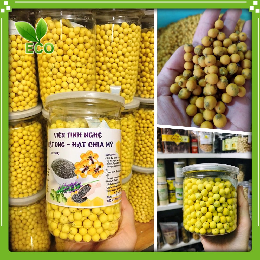 [Mới ra lò] Viên tinh nghệ Mật ong – Hạt Chia Mỹ 🍯 ĐẸP DA, MỜ VẾT THÂM 🍯 (250g, 500g)