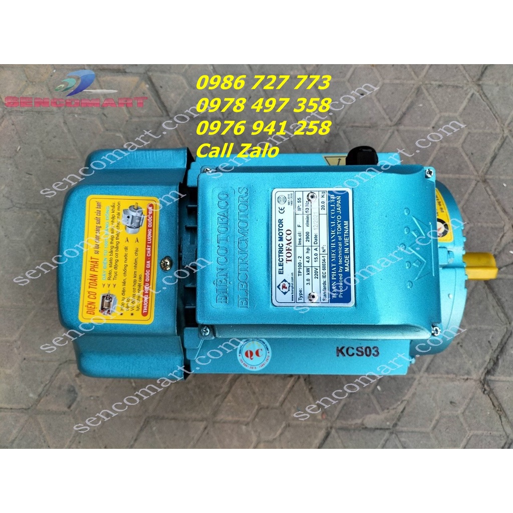 Motor- động cơ điện 4.7hp  lắp cho mọi loại máy móc chính hãng Toàn Phát