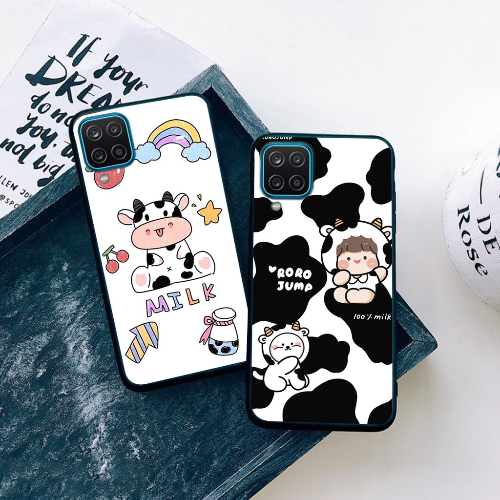 ỐP LƯNG SAMSUNG A12-SAMSUNG A22 4G 5G IN HÌNH BÒ SỮA SIÊU CUTE-GIÁ RẺ